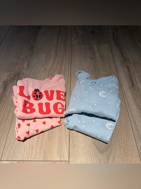 Carter's Pink 'Love Bug' & Light Blue Moon 2-Pack Pajama Sets